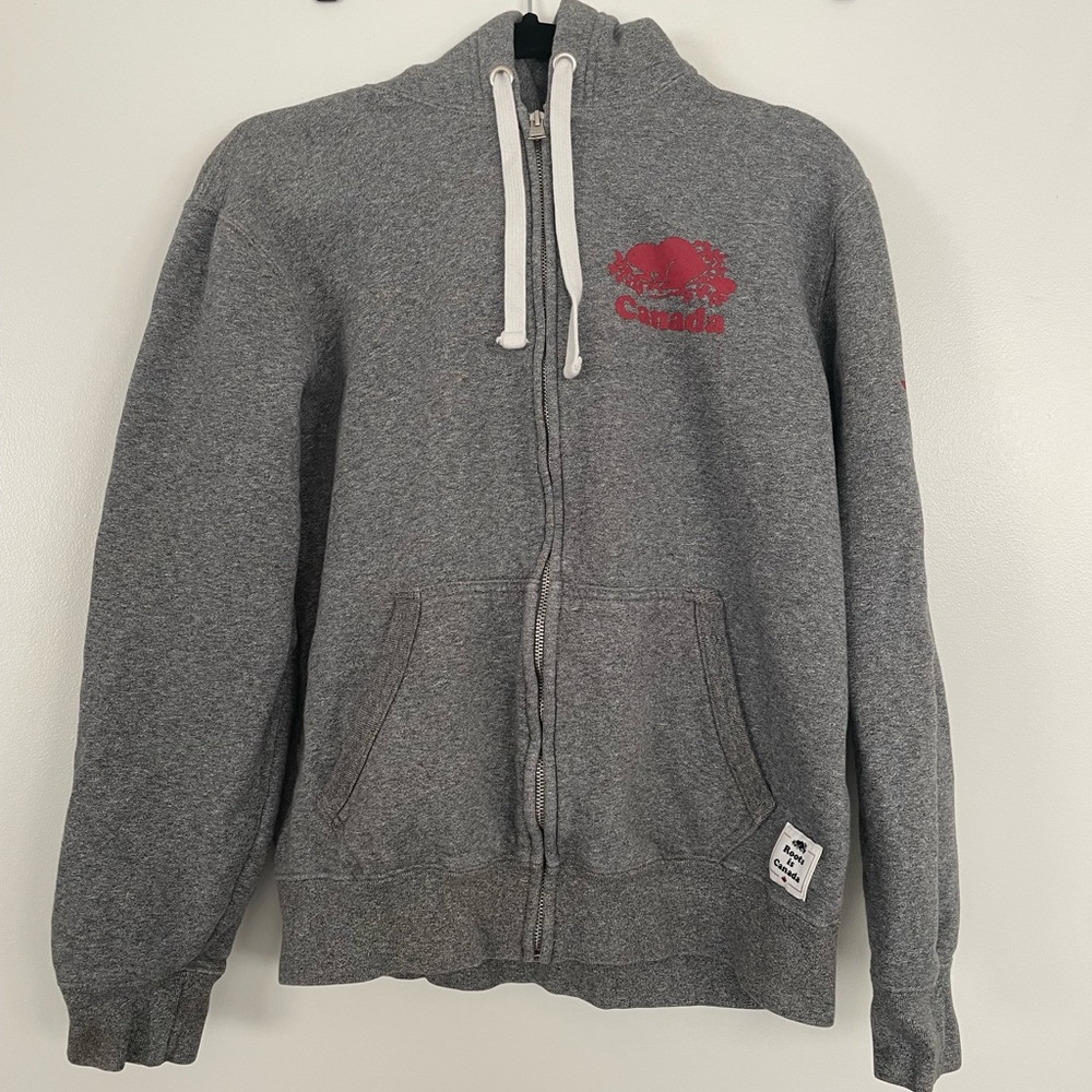 Roots Grey Full-Zip Sweatshirt - Size Small